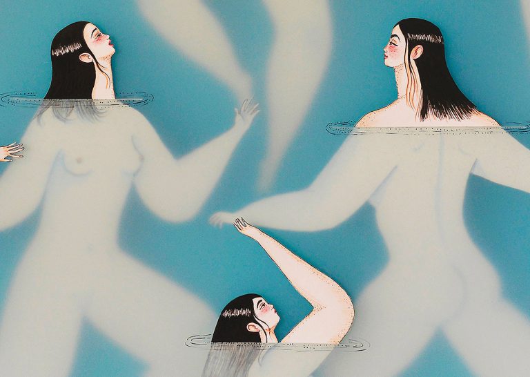 水中的女人Sonia Alins绘画作品